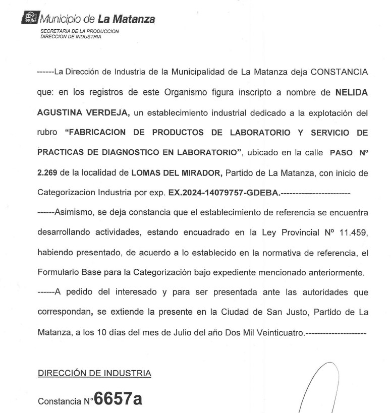 Certificado de Habilitación Laboratorio Aguas